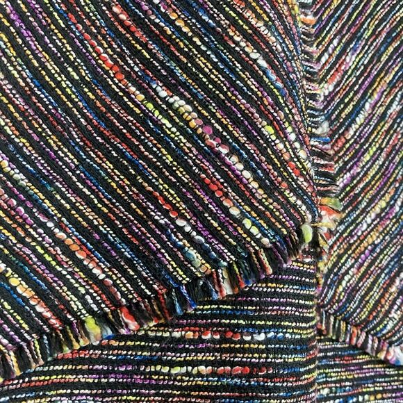 Sam Edelman Women's 12 Dress Sleeveless Black Rainbow Tweed Shift Workwear - Picture 3 of 8